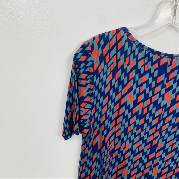 LuLaRoe Blue Geometric Print Tunic Top Extra Small - Picture 6 of 9